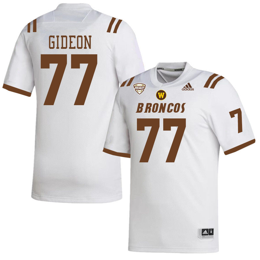 #77 Jacob Gideon Western Michigan Broncos College Football Jerseys Stitched-White